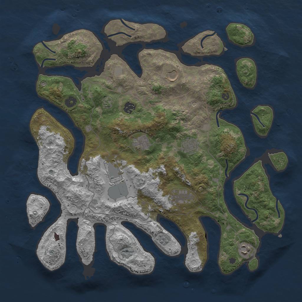 Rust Map: Procedural Map, Size: 4000, Seed: 326695, 14 Monuments