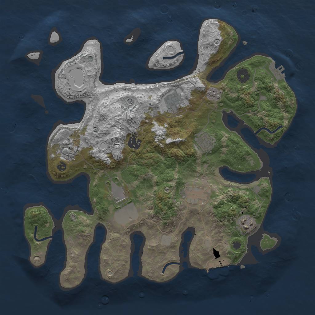 Rust Map: Procedural Map, Size: 3500, Seed: 9810, 16 Monuments