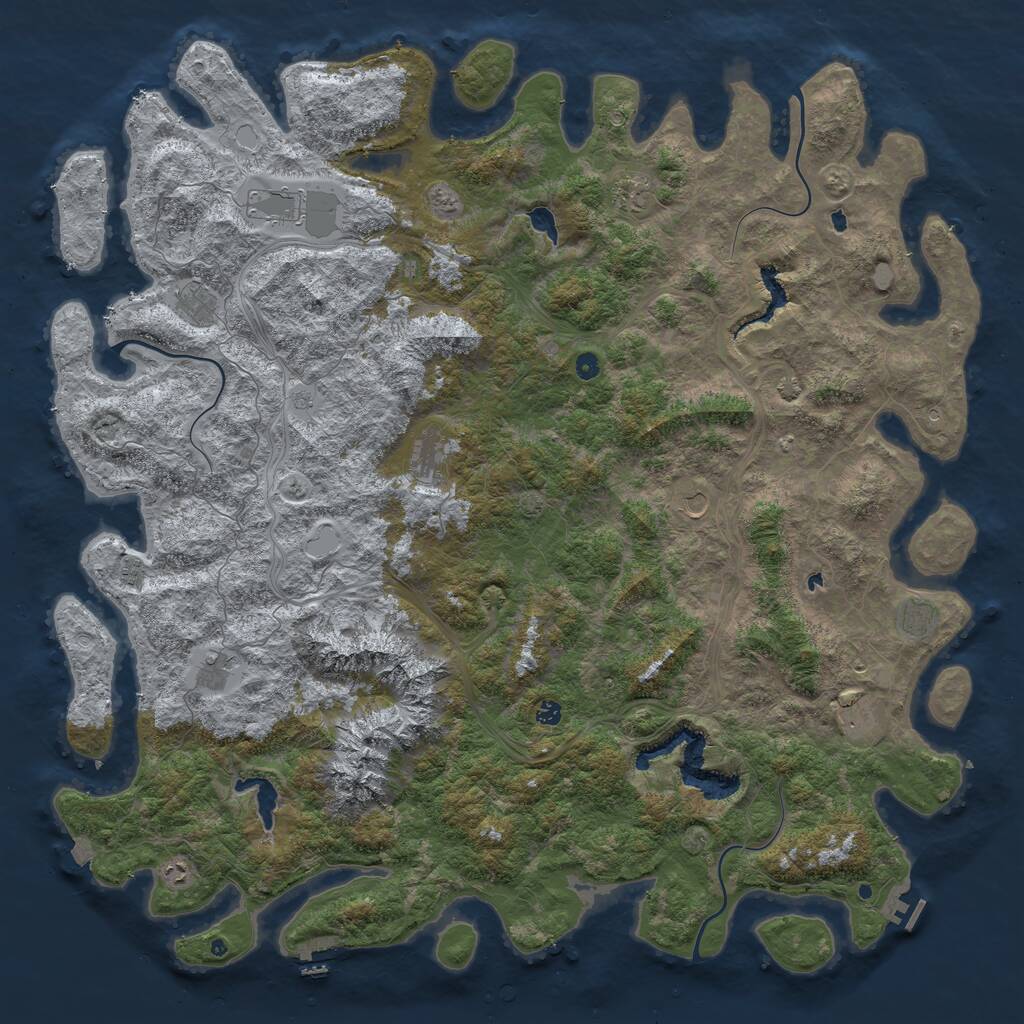Rust Map: Procedural Map, Size: 6000, Seed: 866115757, 17 Monuments