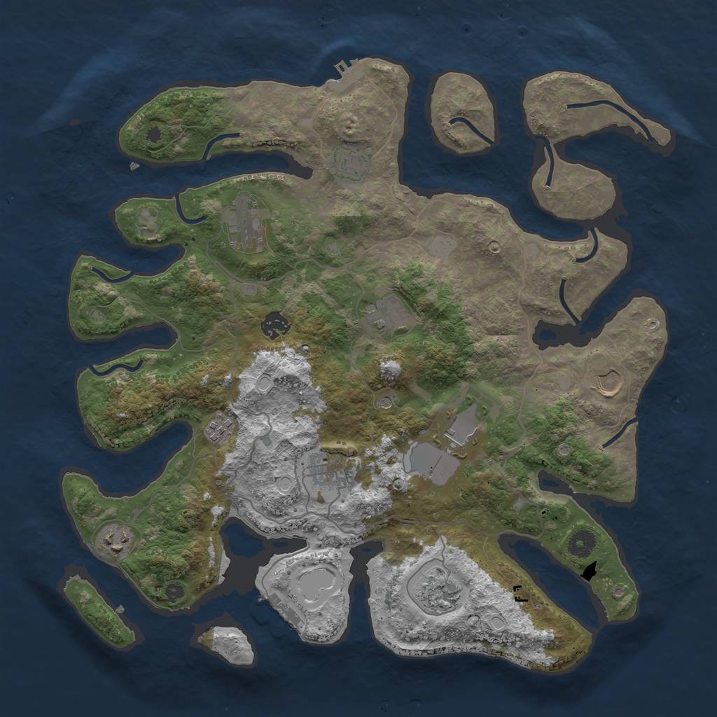 Rust Map: Procedural Map, Size: 4000, Seed: 960134, 18 Monuments