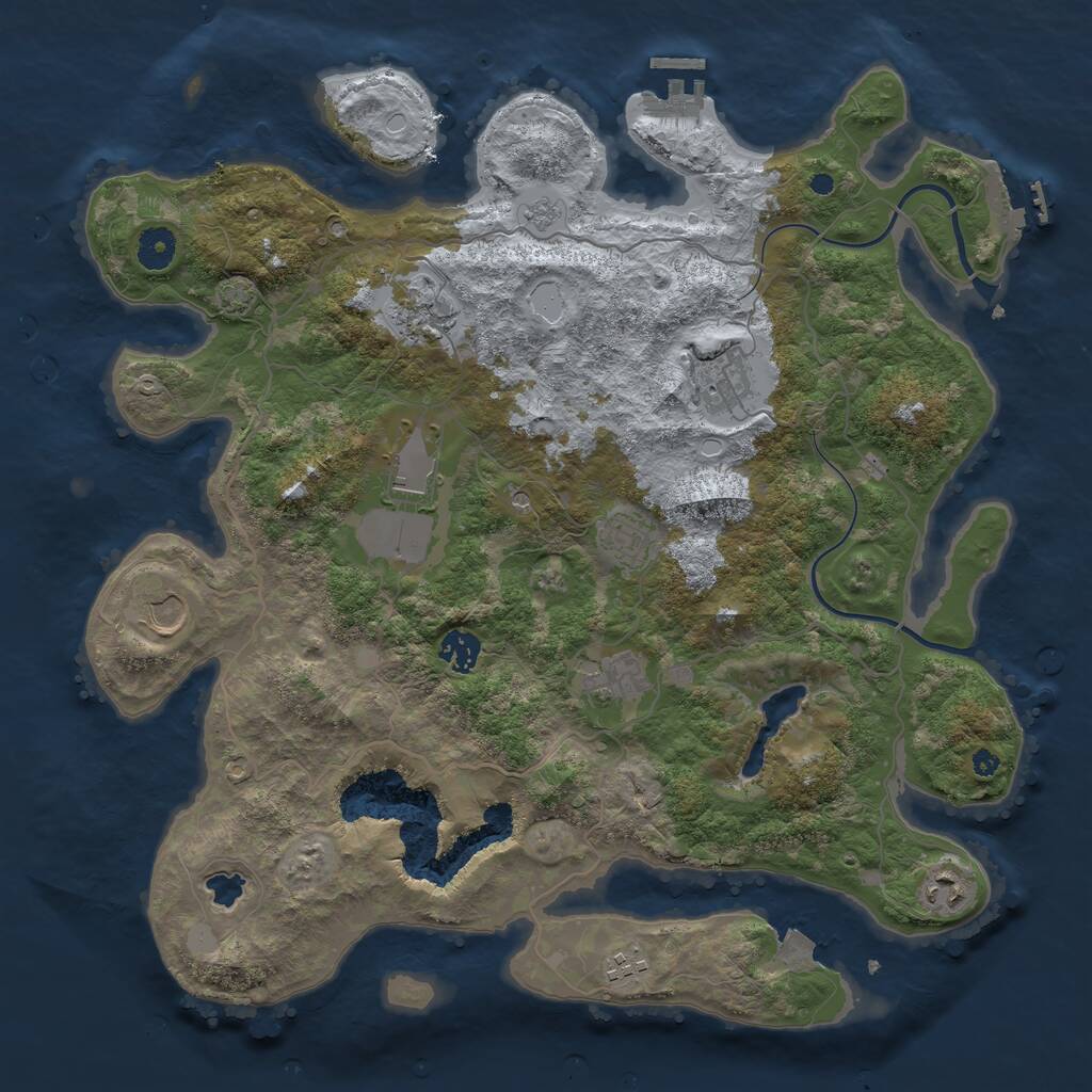 Rust Map: Procedural Map, Size: 4000, Seed: 1003983991, 15 Monuments