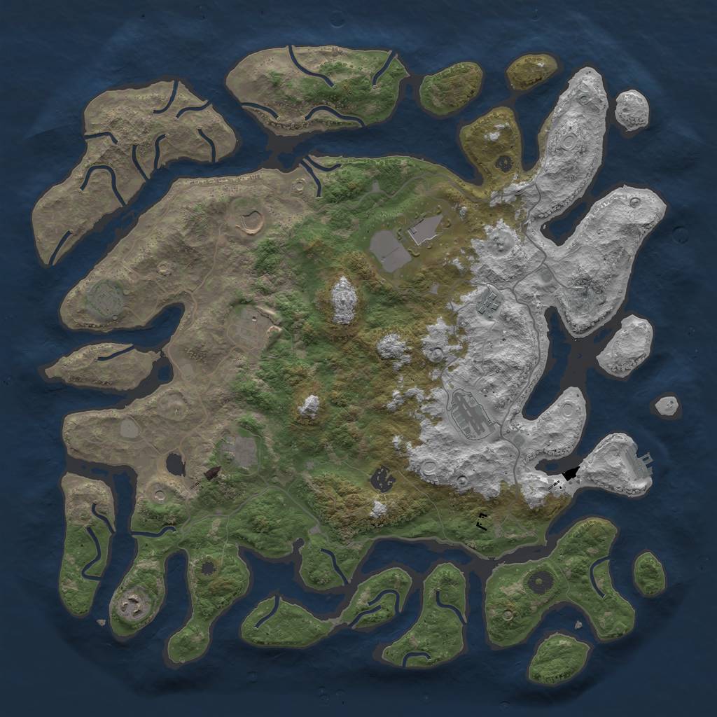 Rust Map: Procedural Map, Size: 4500, Seed: 75395632, 16 Monuments