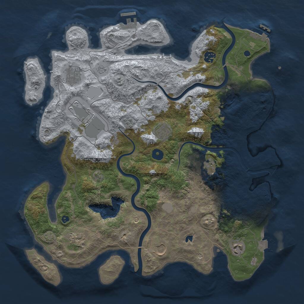 Rust Map: Procedural Map, Size: 4000, Seed: 1591981, 15 Monuments