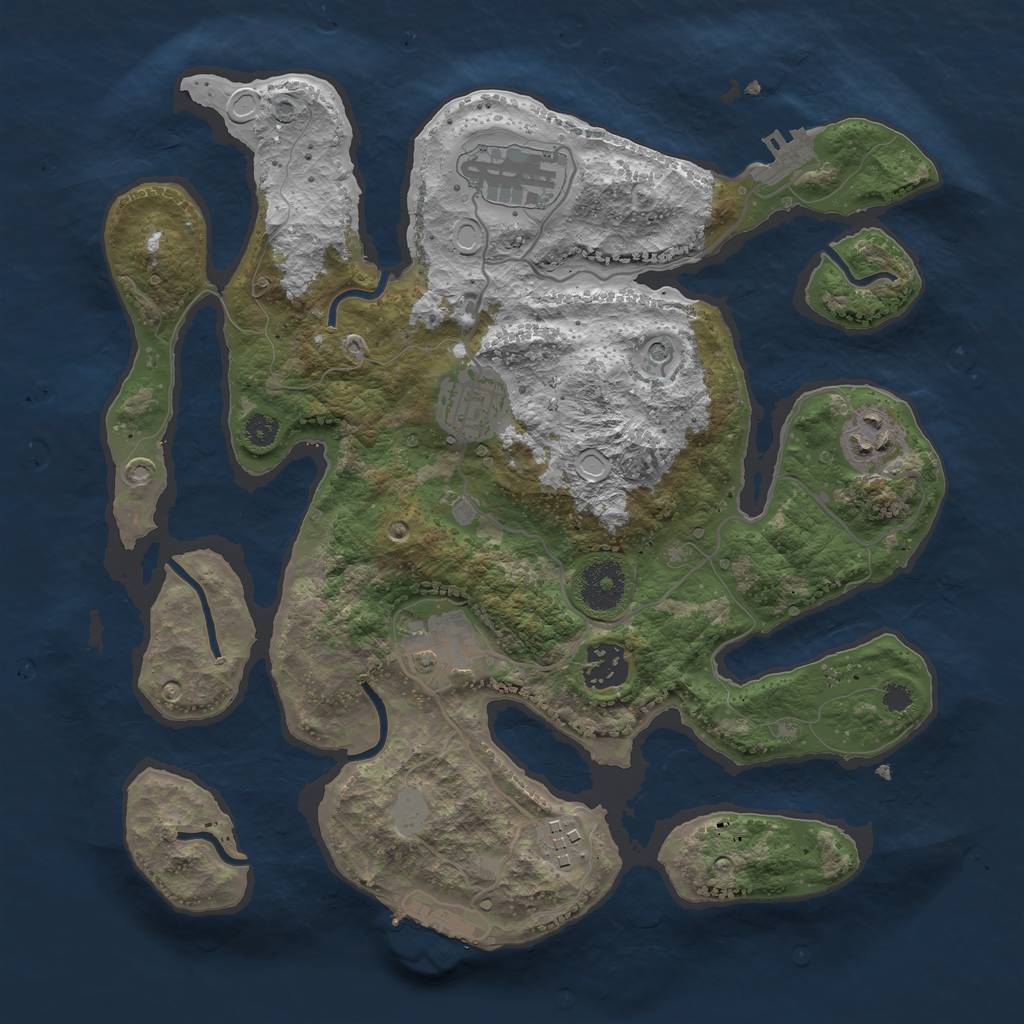 Rust Map: Procedural Map, Size: 3250, Seed: 5323, 14 Monuments