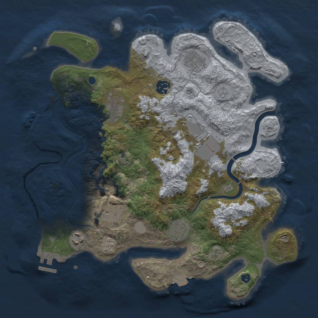 Rust Map: Procedural Map, Size: 3500, Seed: 35, 14 Monuments