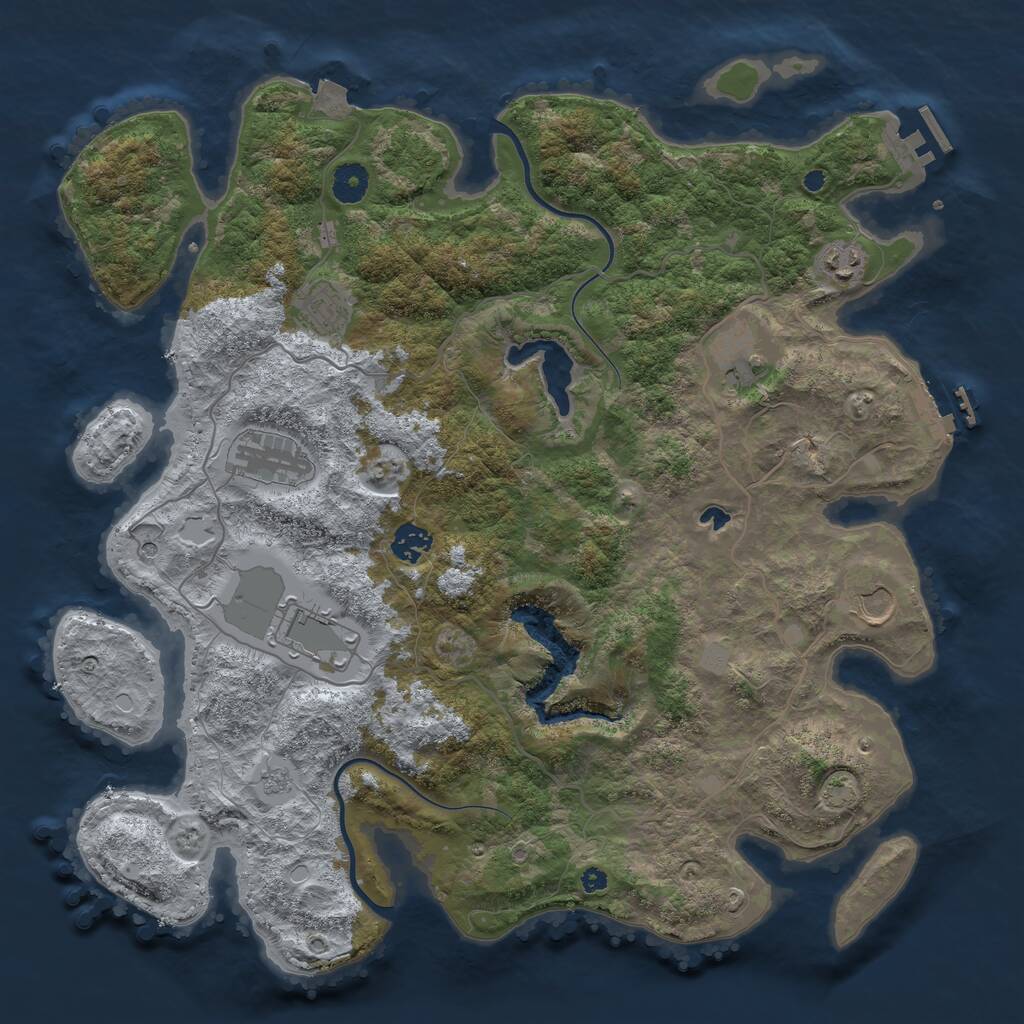 Rust Map: Procedural Map, Size: 4000, Seed: 26485, 13 Monuments