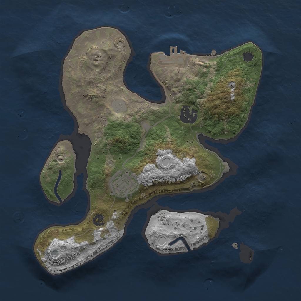 Rust Map: Procedural Map, Size: 2500, Seed: 6735, 8 Monuments