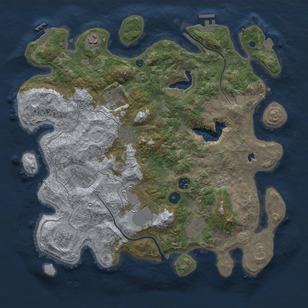 Rust Map: Procedural Map, Size: 4000, Seed: 951802, 15 Monuments