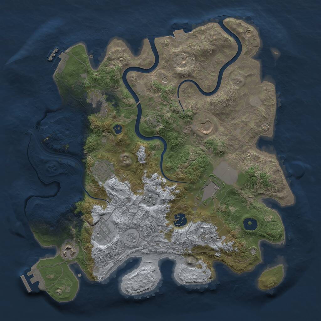 Rust Map: Procedural Map, Size: 3550, Seed: 190779, 15 Monuments