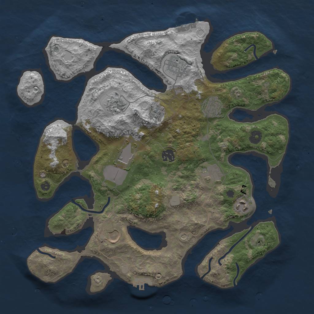 Rust Map: Procedural Map, Size: 3600, Seed: 1666266439, 17 Monuments