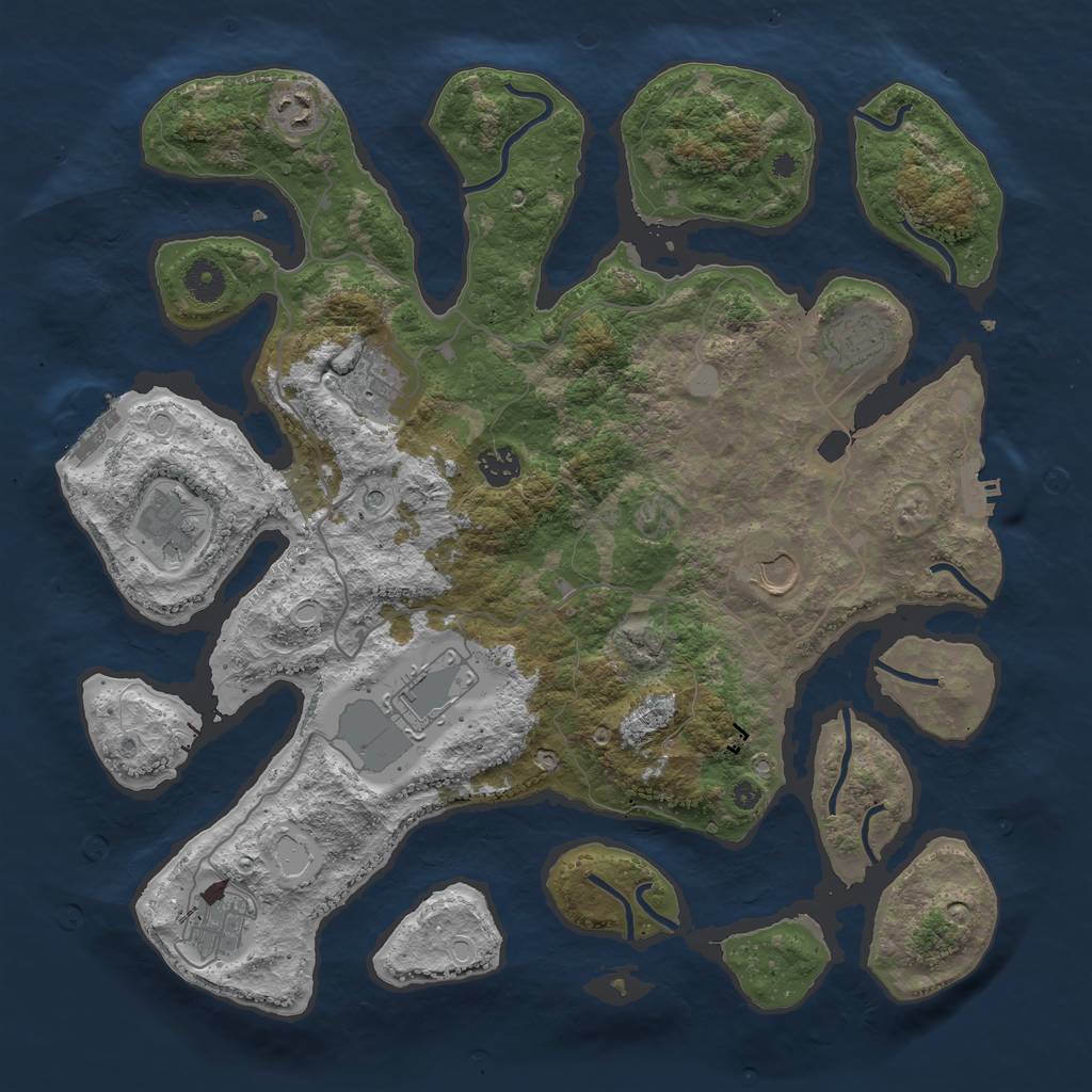 Rust Map: Procedural Map, Size: 4000, Seed: 16454, 16 Monuments