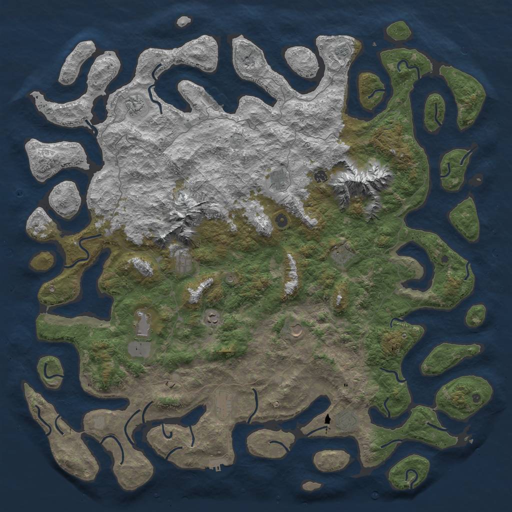 Rust Map: Procedural Map, Size: 6000, Seed: 26876251, 19 Monuments