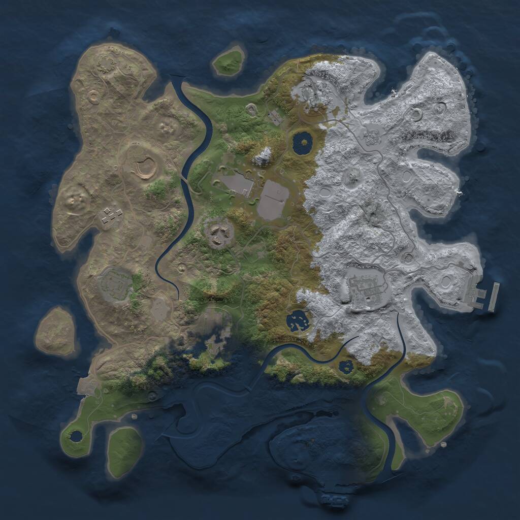 Rust Map: Procedural Map, Size: 3550, Seed: 354020, 15 Monuments