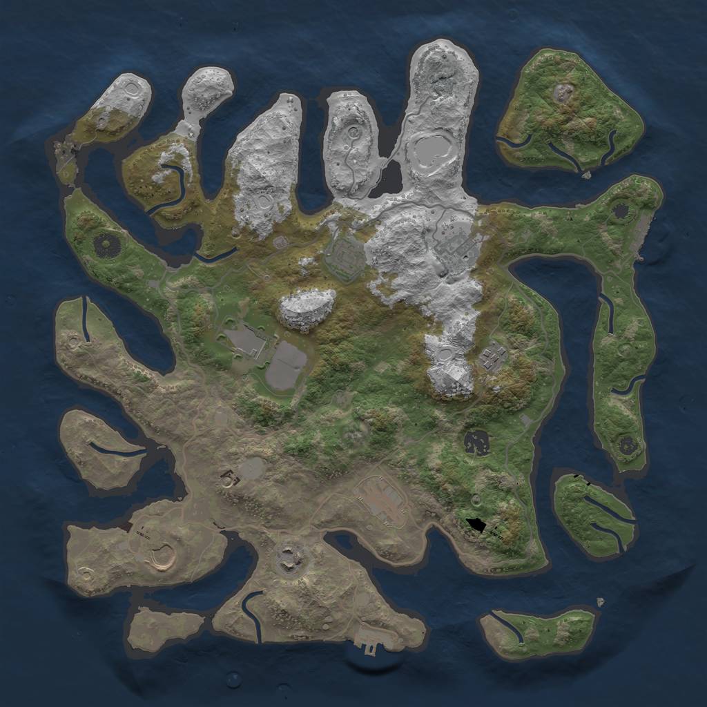 Rust Map: Procedural Map, Size: 4000, Seed: 963, 16 Monuments