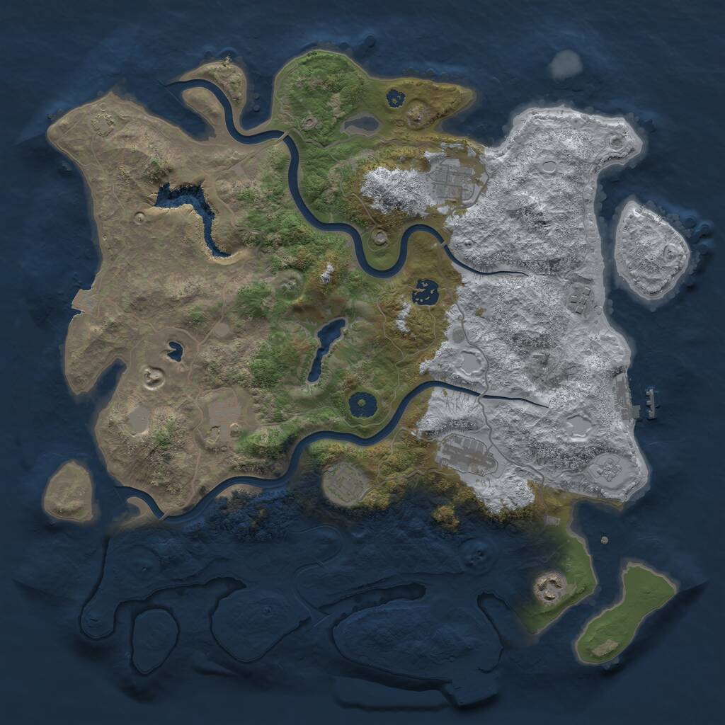 Rust Map: Procedural Map, Size: 4000, Seed: 354020, 12 Monuments