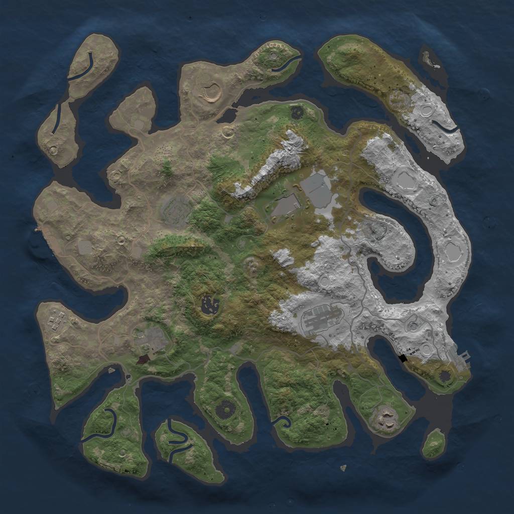 Rust Map: Procedural Map, Size: 4000, Seed: 934460, 16 Monuments