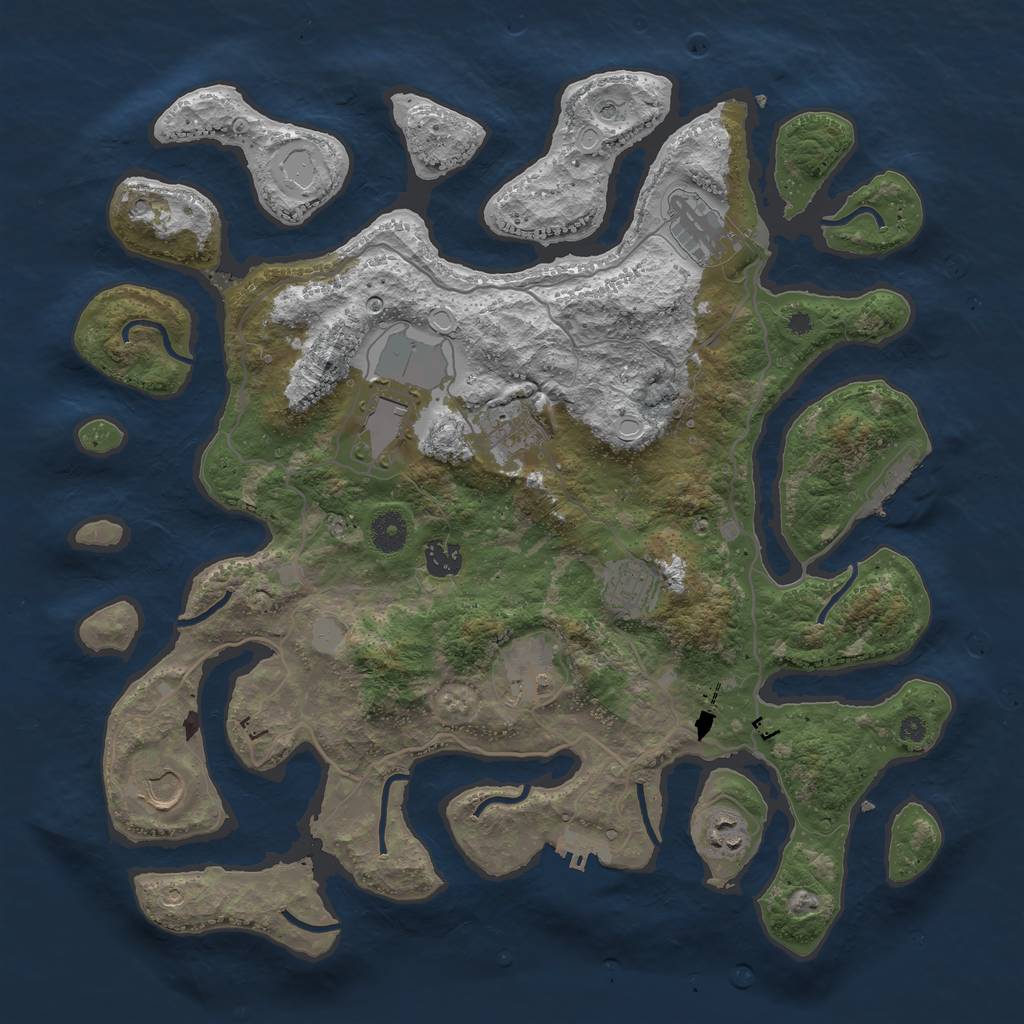 Rust Map: Procedural Map, Size: 4000, Seed: 372481, 16 Monuments