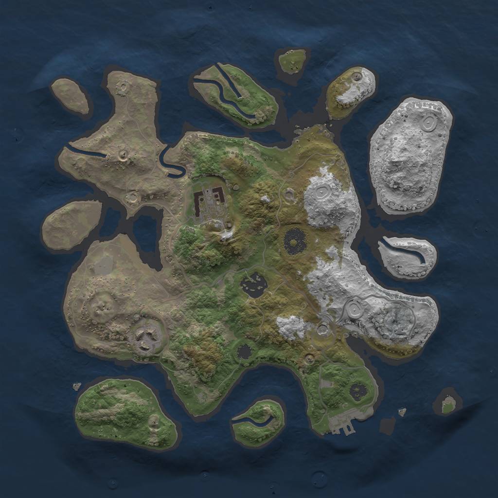 Rust Map: Procedural Map, Size: 3000, Seed: 92106438, 10 Monuments