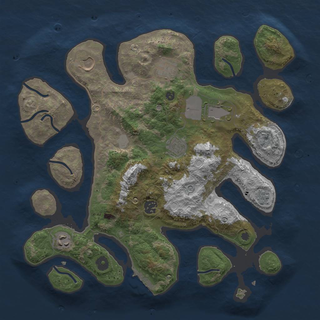 Rust Map: Procedural Map, Size: 3550, Seed: 634521, 14 Monuments