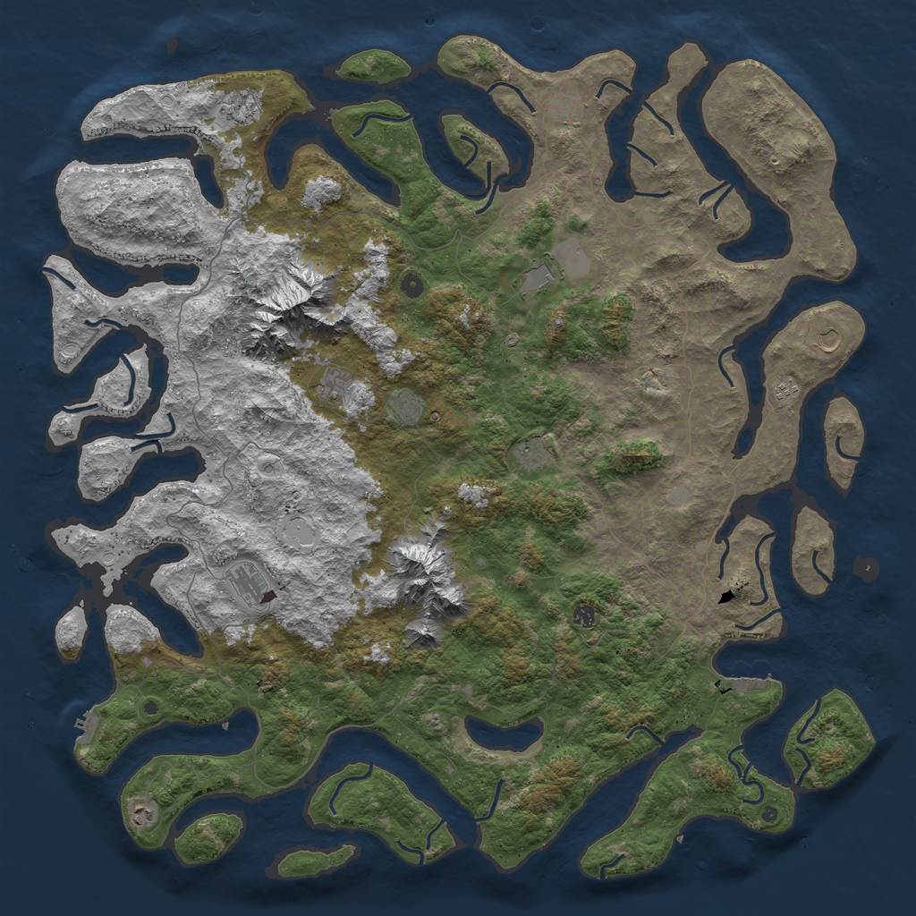 Rust Map: Procedural Map, Size: 6000, Seed: 4352, 19 Monuments