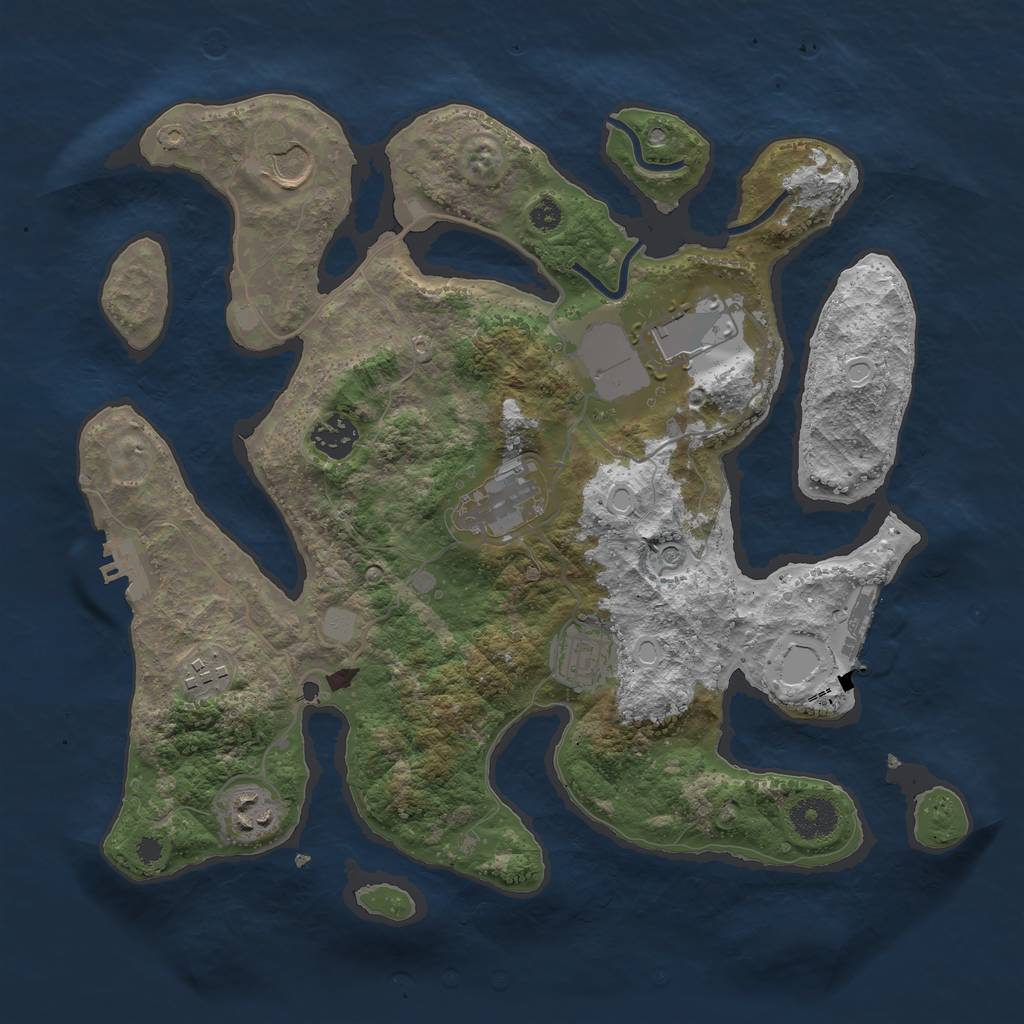 Rust Map: Procedural Map, Size: 3500, Seed: 45503, 15 Monuments