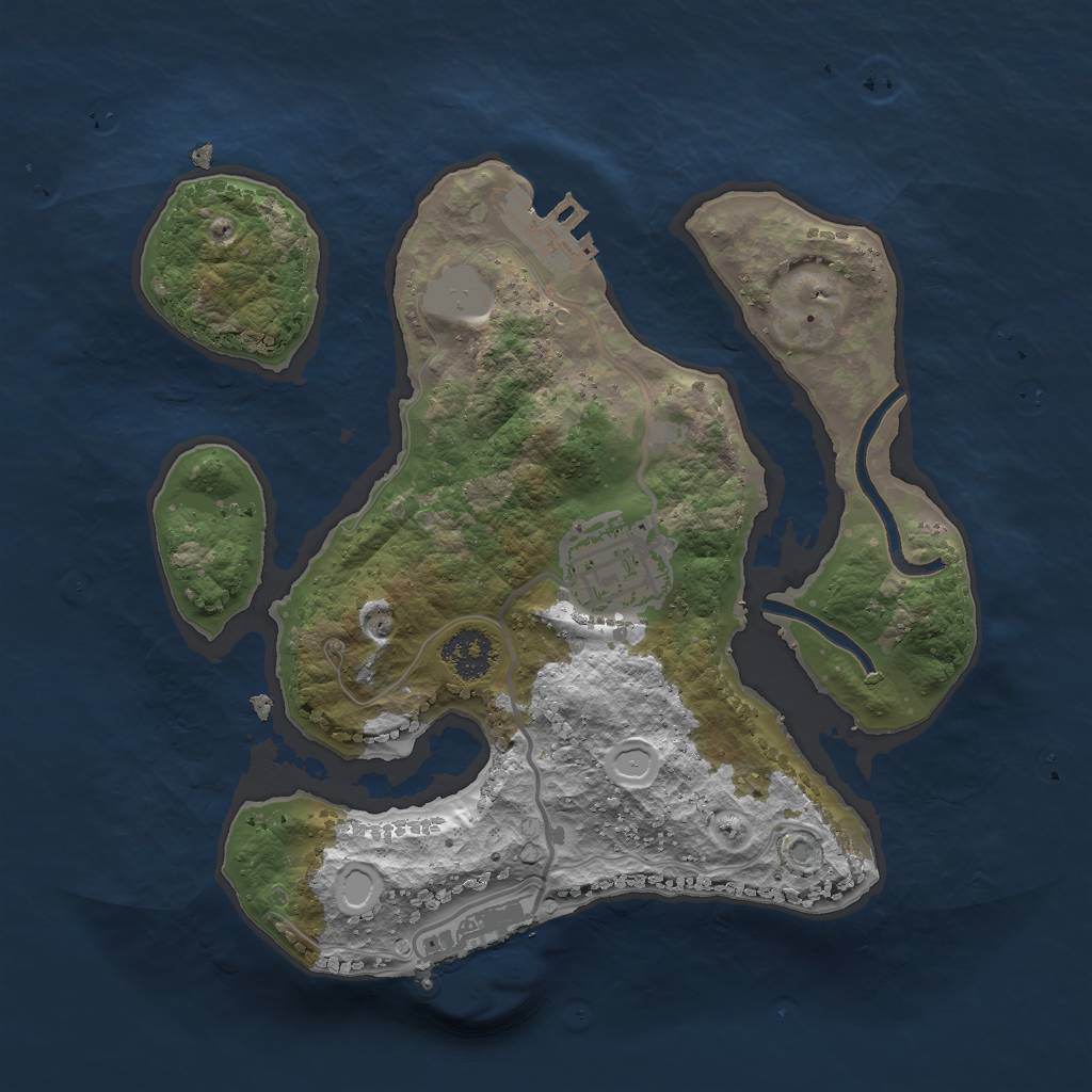 Rust Map: Procedural Map, Size: 2250, Seed: 1795845358, 8 Monuments