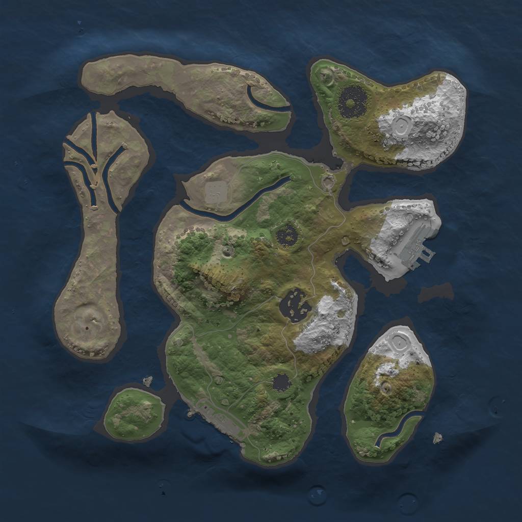 Rust Map: Procedural Map, Size: 2500, Seed: 234512, 8 Monuments