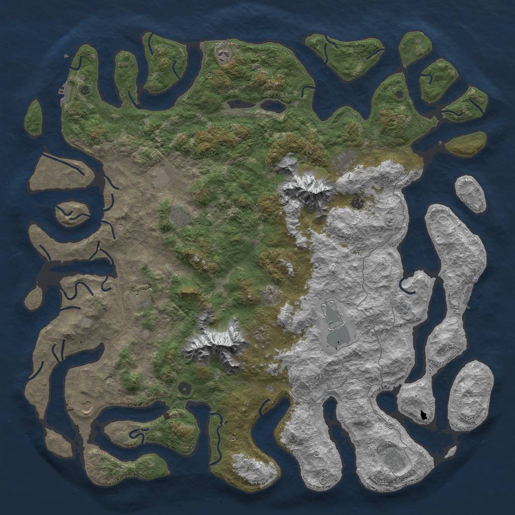 Rust Map: Procedural Map, Size: 6000, Seed: 102215493, 19 Monuments