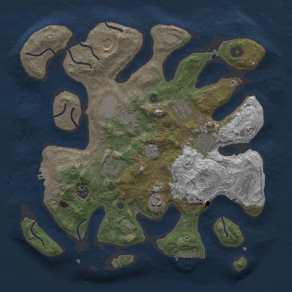 Rust Map: Procedural Map, Size: 3550, Seed: 981289, 17 Monuments