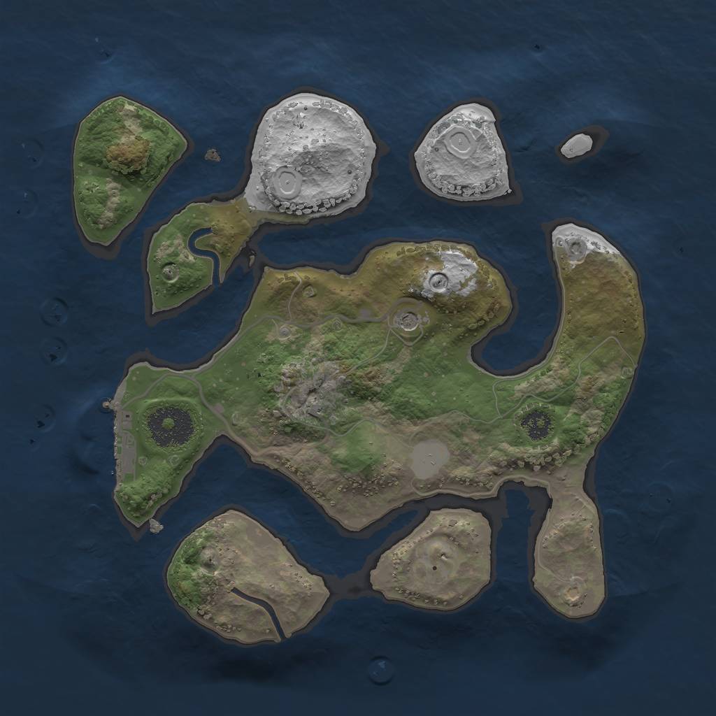 Rust Map: Procedural Map, Size: 2500, Seed: 2147483645, 7 Monuments