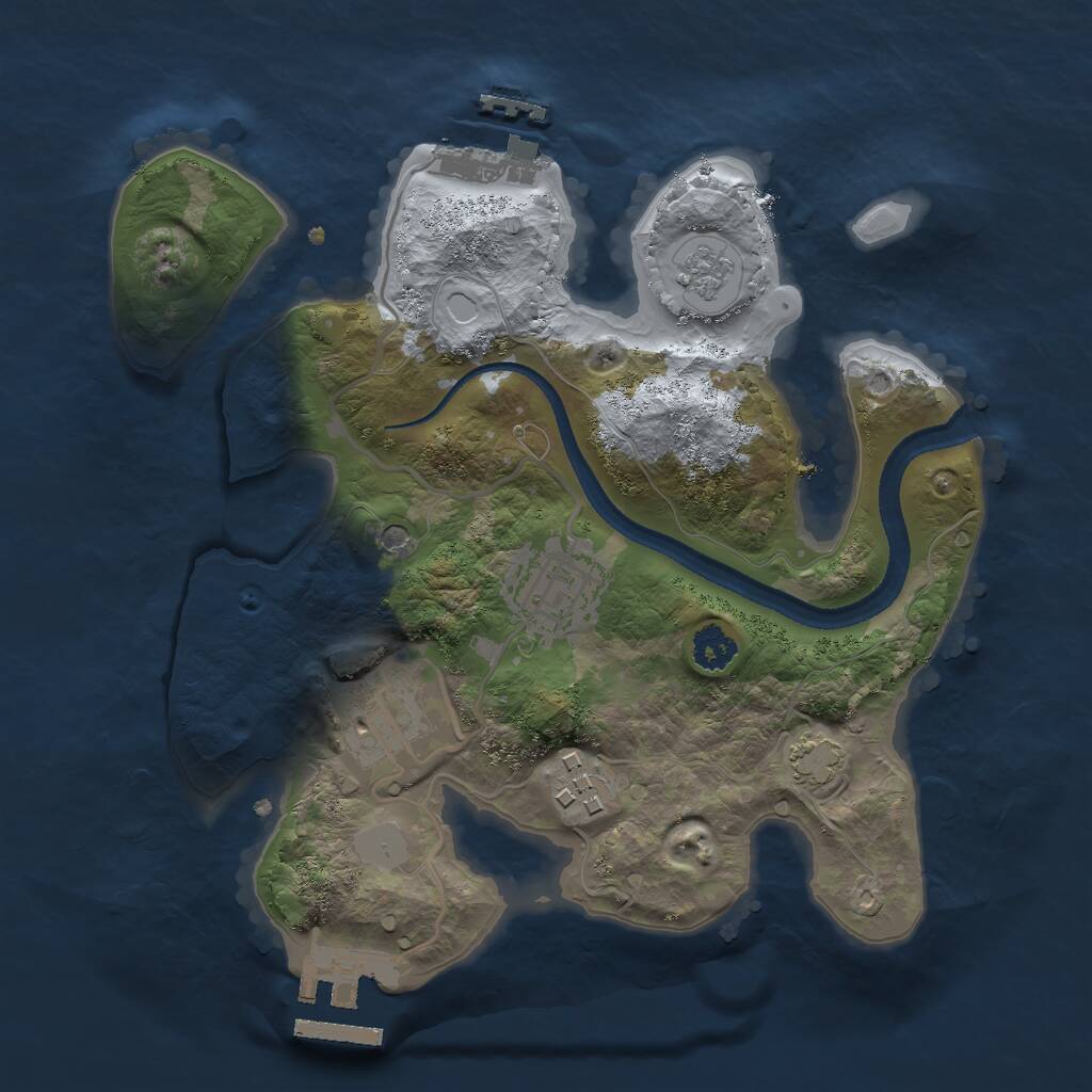 Rust Map: Procedural Map, Size: 2500, Seed: 2147483645, 9 Monuments