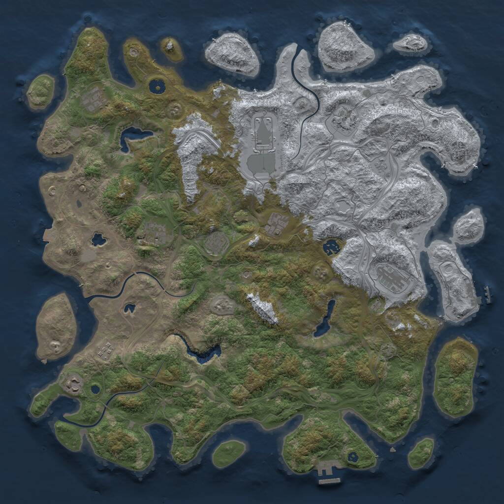 Rust Map: Procedural Map, Size: 4750, Seed: 3456, 16 Monuments