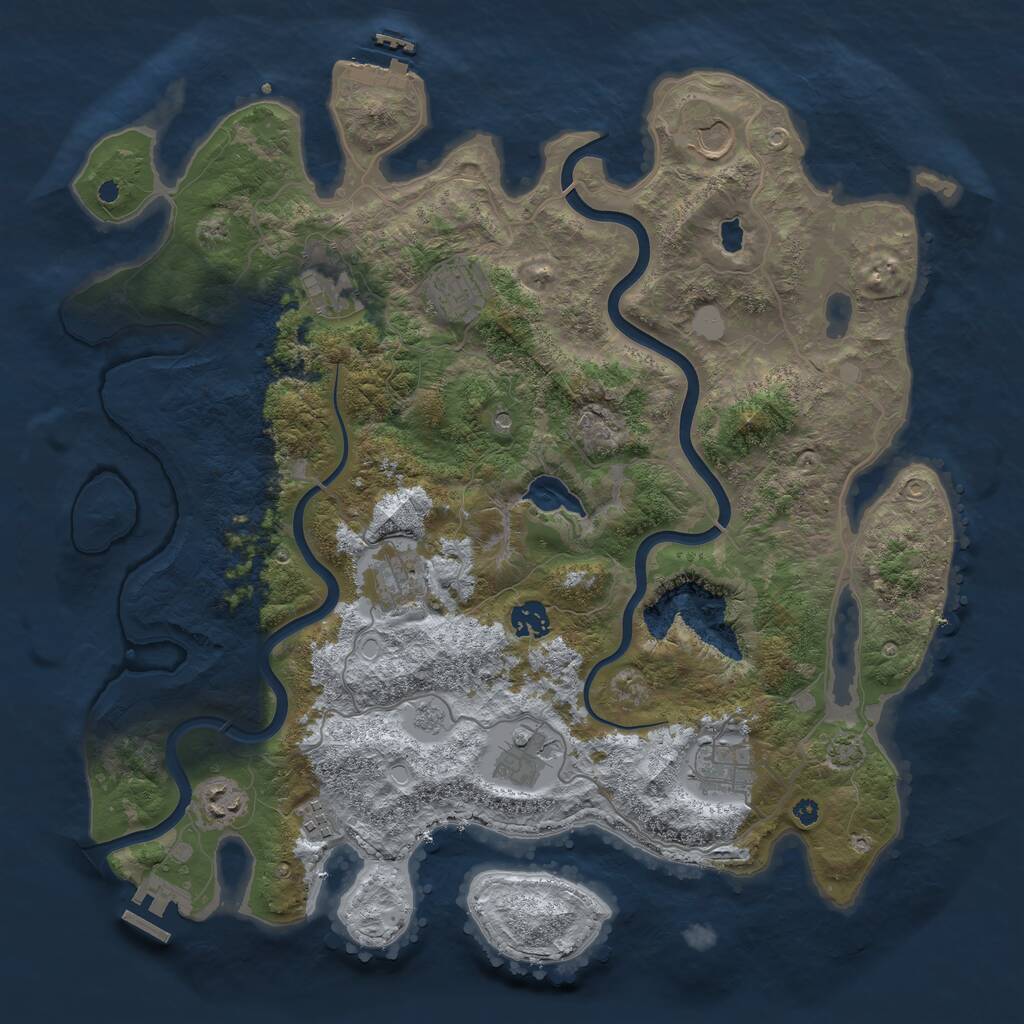 Rust Map: Procedural Map, Size: 4000, Seed: 827418, 15 Monuments