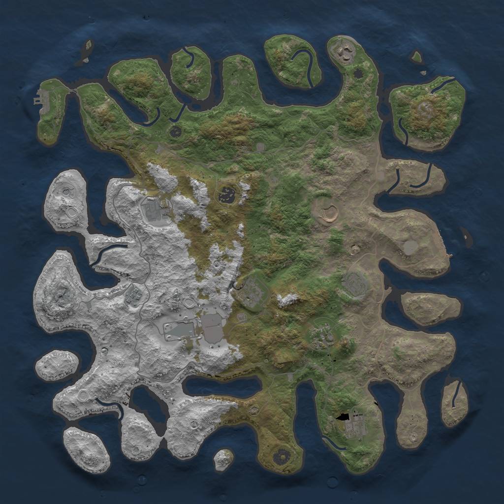 Rust Map: Procedural Map, Size: 4500, Seed: 92197170, 18 Monuments