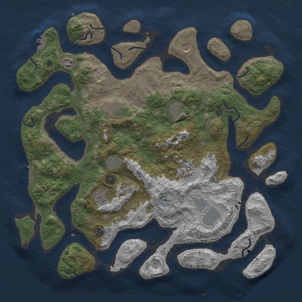 Rust Map: Procedural Map, Size: 4500, Seed: 1092022, 18 Monuments