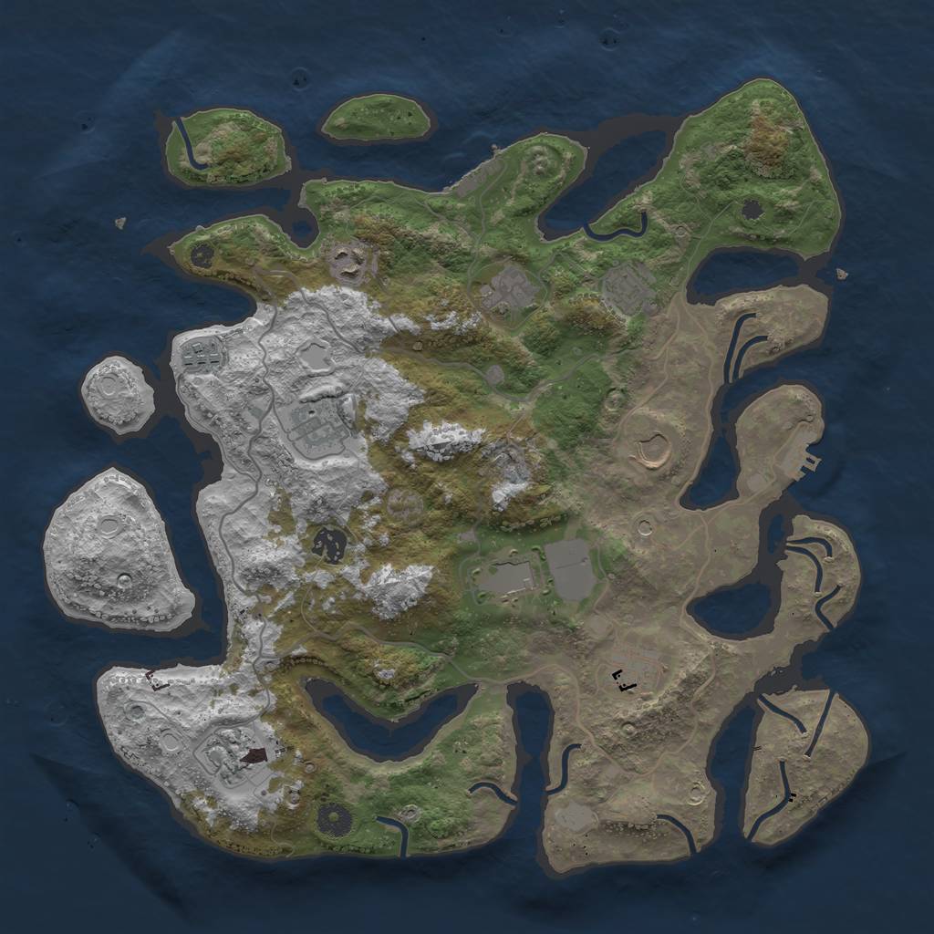 Rust Map: Procedural Map, Size: 4000, Seed: 367236, 18 Monuments