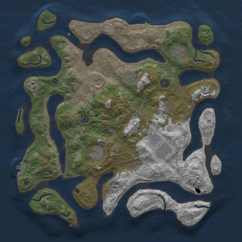 Rust Map: Procedural Map, Size: 4000, Seed: 276385, 17 Monuments