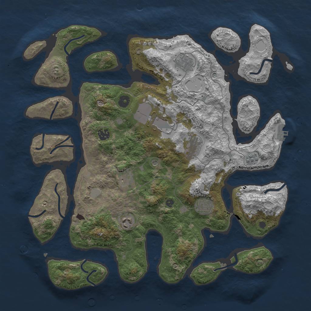 Rust Map: Procedural Map, Size: 4000, Seed: 811193, 15 Monuments