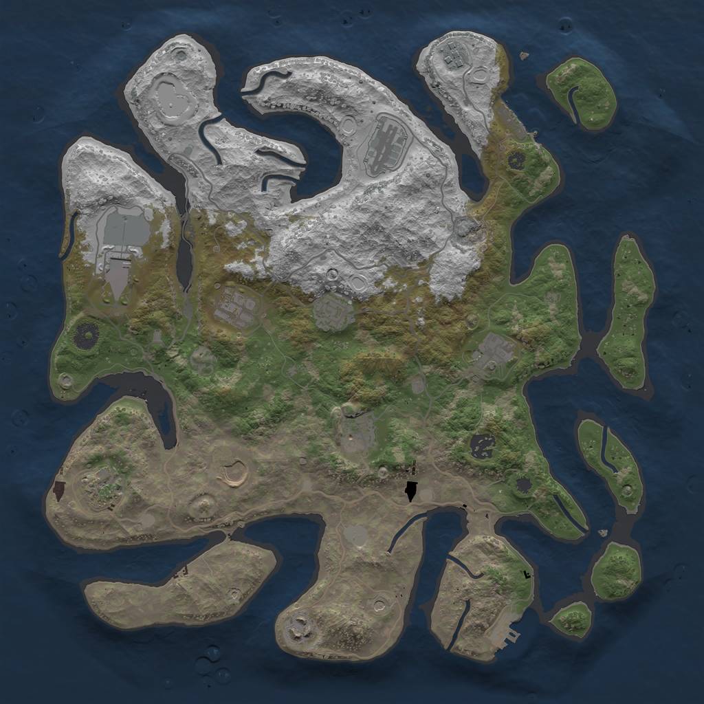 Rust Map: Procedural Map, Size: 4000, Seed: 418112, 19 Monuments