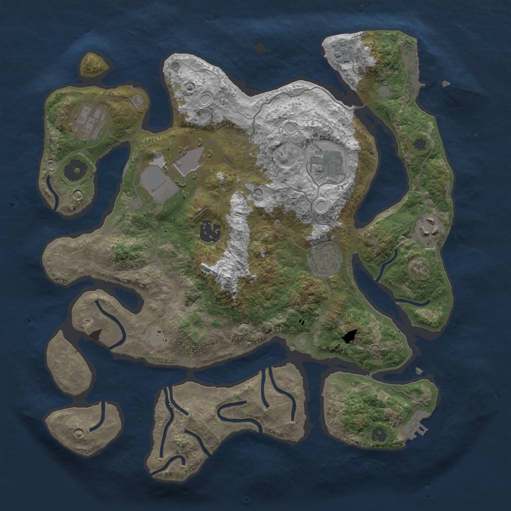 Rust Map: Procedural Map, Size: 3500, Seed: 932441, 15 Monuments