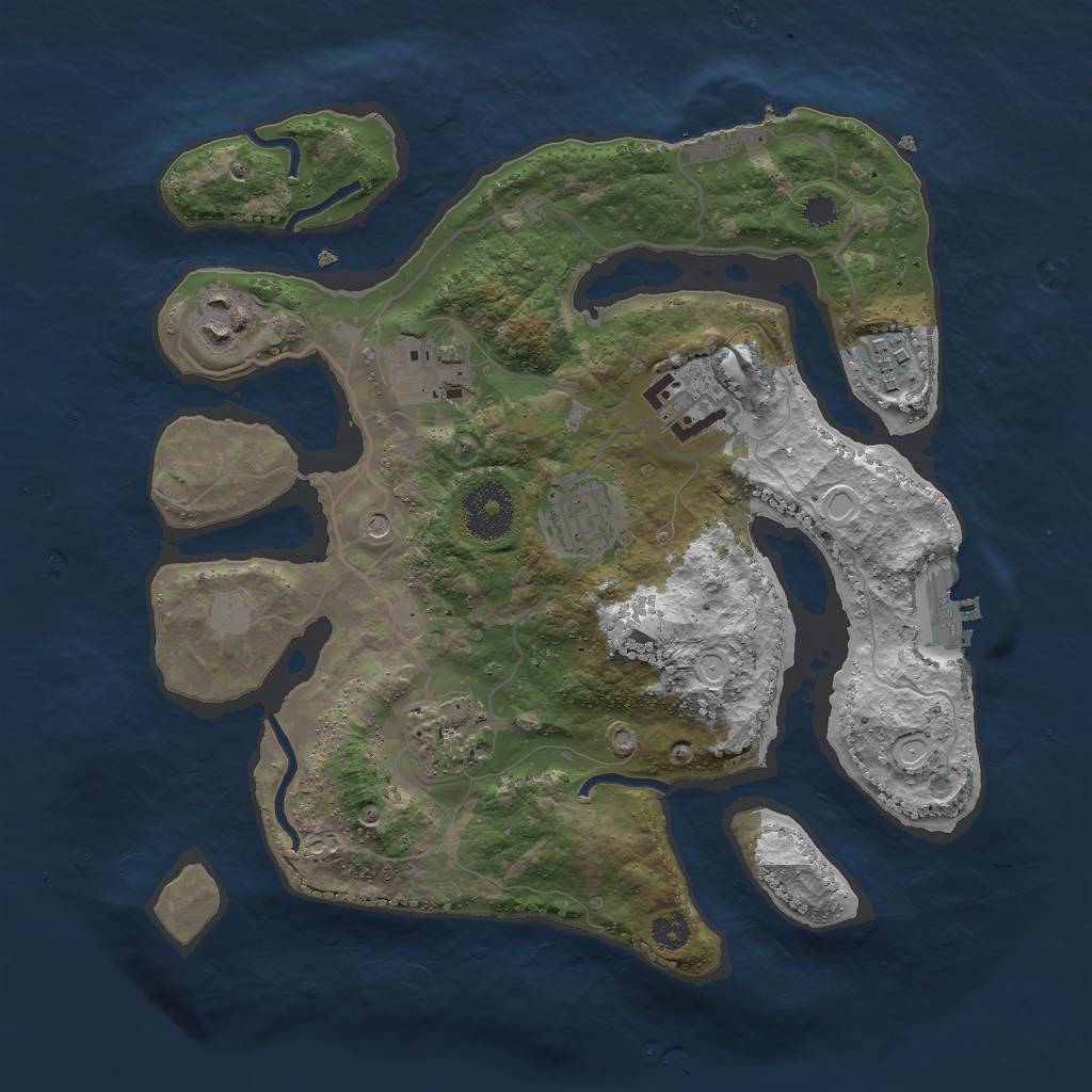 Rust Map: Procedural Map, Size: 3000, Seed: 19990410, 14 Monuments