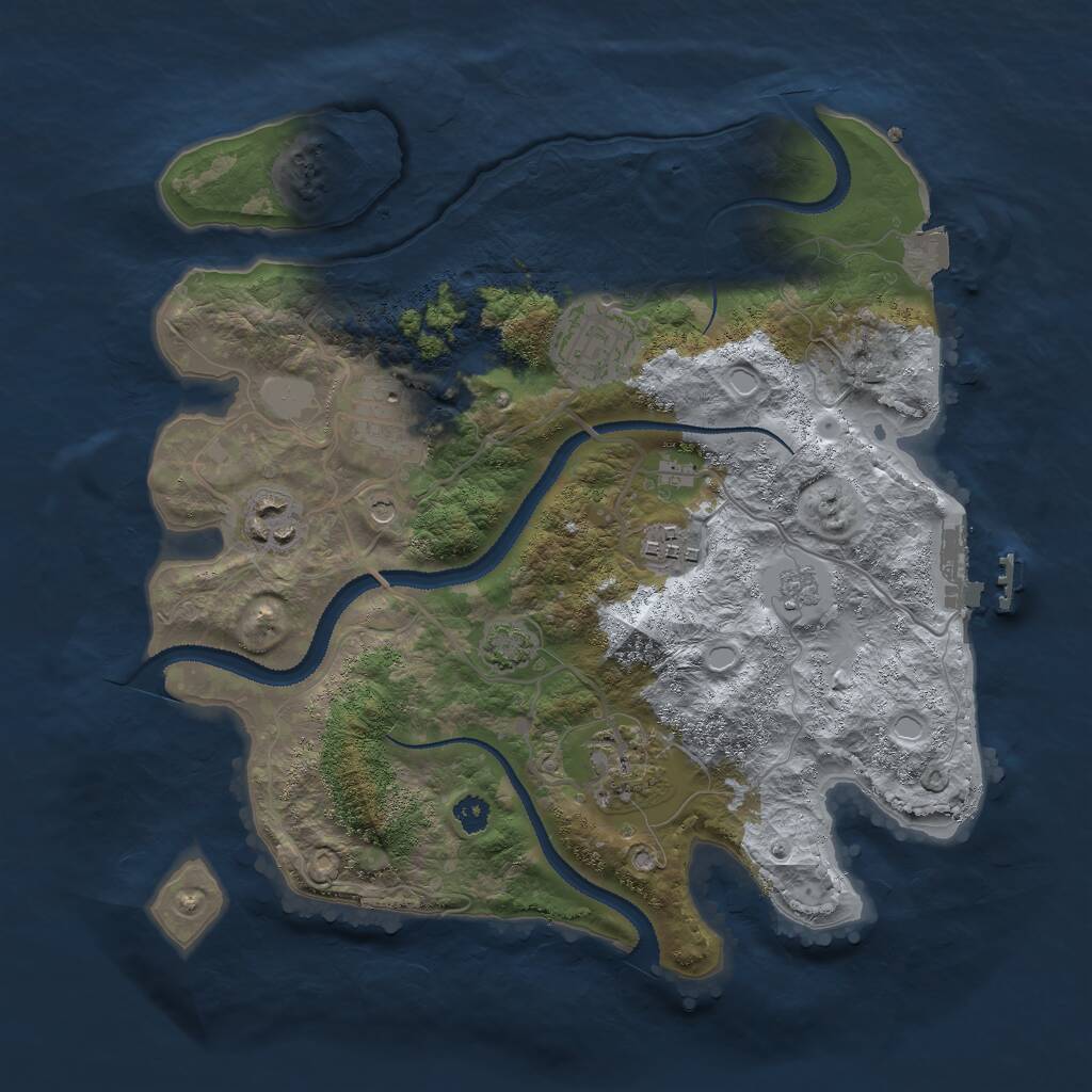 Rust Map: Procedural Map, Size: 3000, Seed: 19990410, 10 Monuments