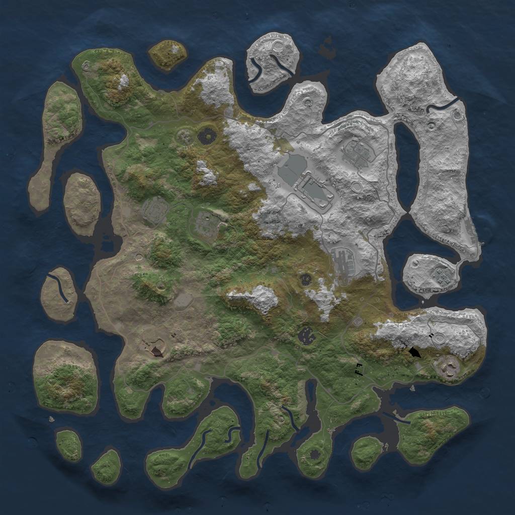 Rust Map: Procedural Map, Size: 4500, Seed: 4547133, 16 Monuments