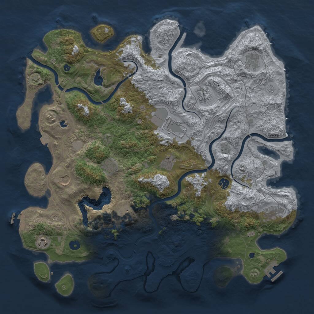 Rust Map: Procedural Map, Size: 4500, Seed: 4547133, 17 Monuments