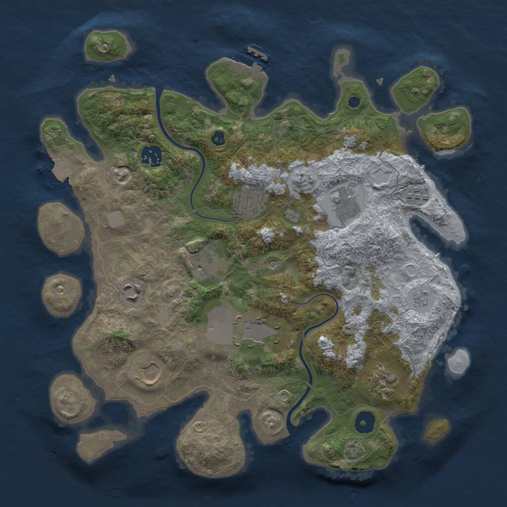 Rust Map: Procedural Map, Size: 3550, Seed: 949502, 14 Monuments