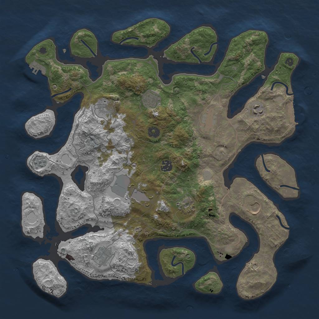 Rust Map: Procedural Map, Size: 4000, Seed: 793403, 18 Monuments