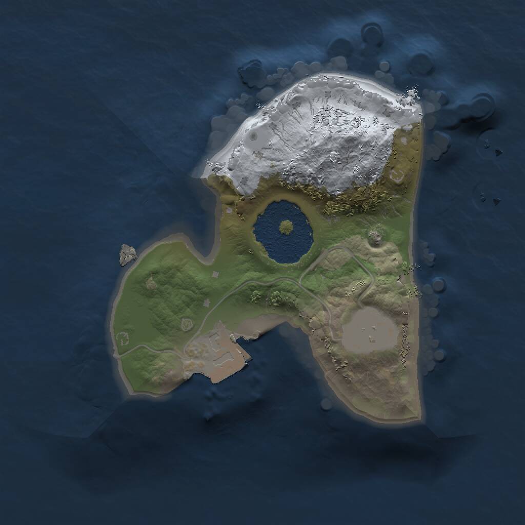 Rust Map: Procedural Map, Size: 1345, Seed: 1, 1 Monuments