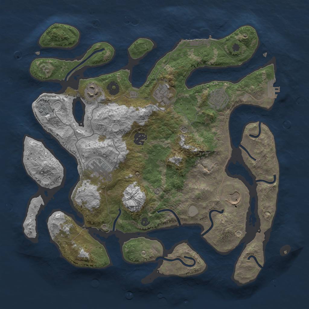 Rust Map: Procedural Map, Size: 3550, Seed: 78338, 15 Monuments