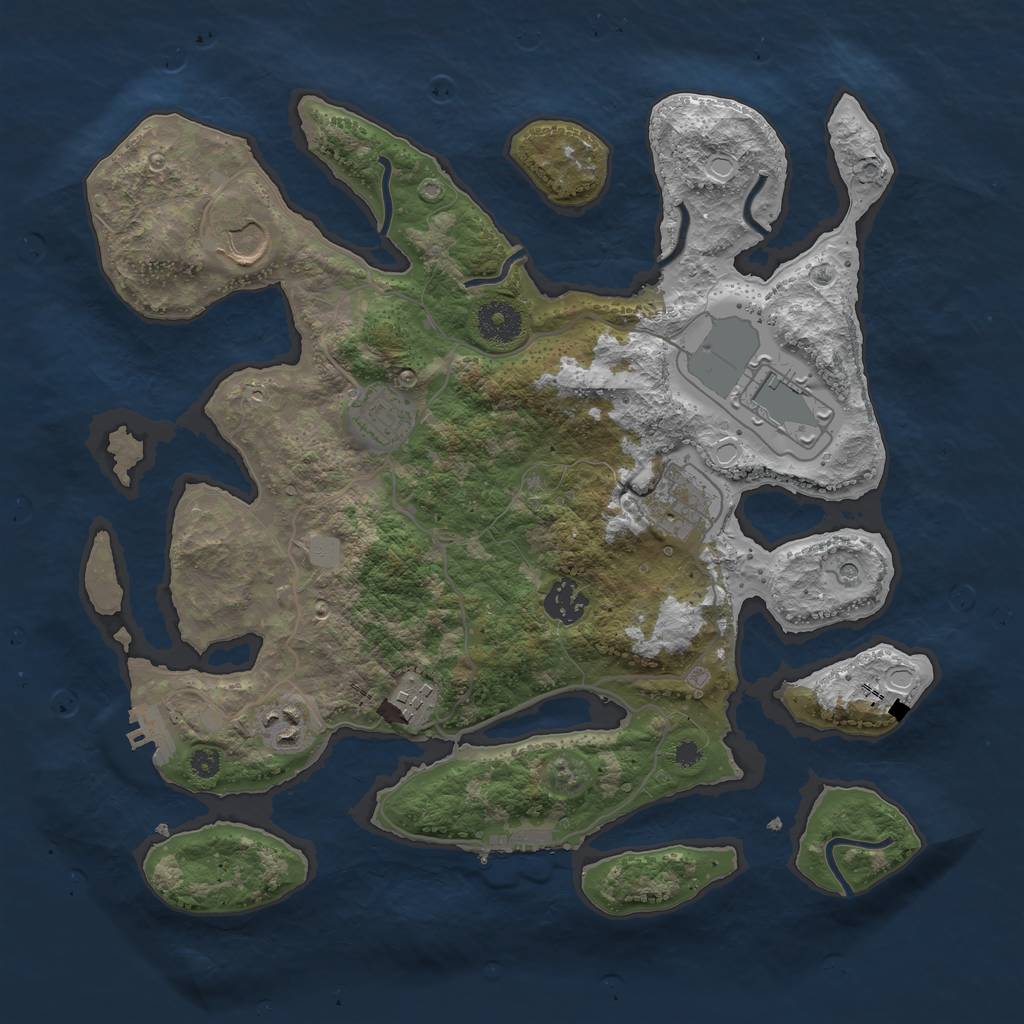 Rust Map: Procedural Map, Size: 3550, Seed: 447213, 15 Monuments
