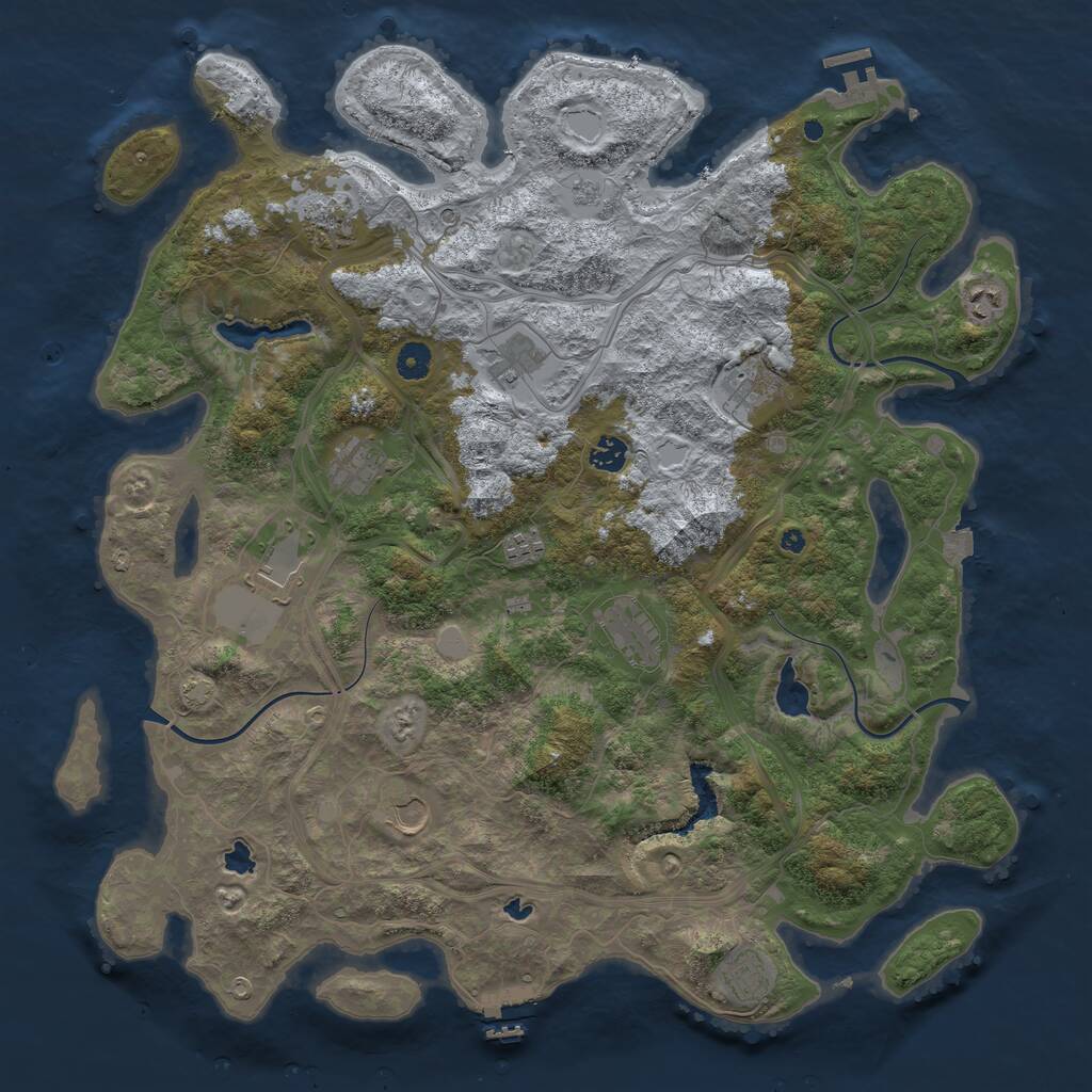 Rust Map: Procedural Map, Size: 4500, Seed: 5050219, 17 Monuments